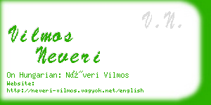 vilmos neveri business card